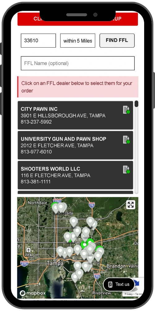 Mobile optimized checkout experience for online gun store
